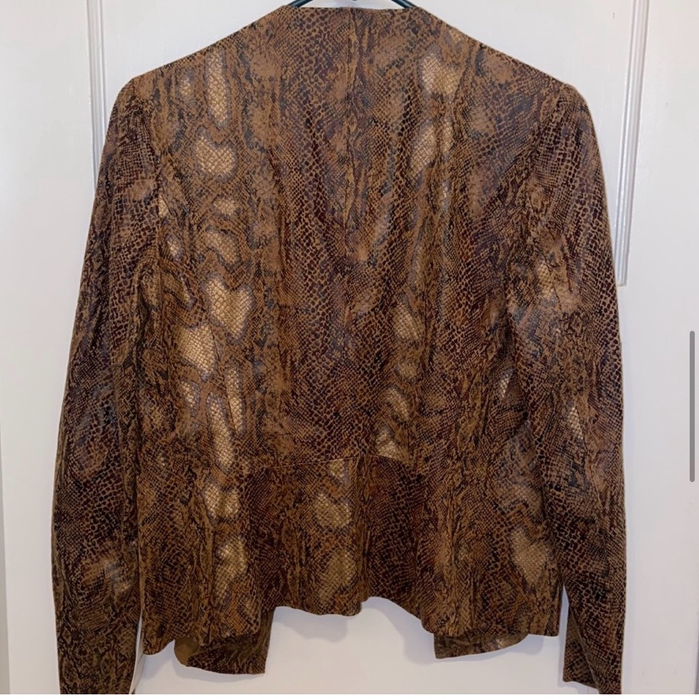 Zara Snakeskin Python Jacket Cardigan Blazer Faux… - image 6